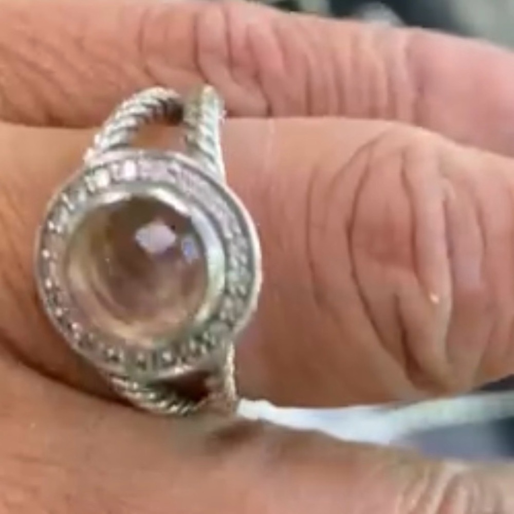 Size 7 ‼️EUC ‼️ David Yurman Petite Albion Ring💞MORGANITE - Picture 3 of 9